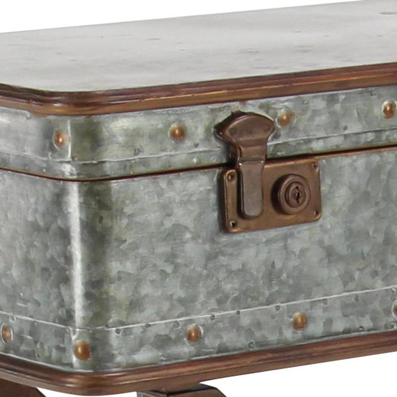 Table d'appoint grise avec plateau de style valise Laforce