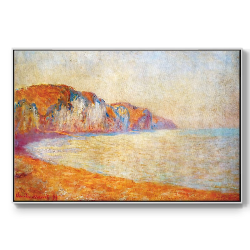 «Cliff at Pourville in the Morning, 1897», reproduction sur toile flottante, Blanc, H 17 po x l 25 po x P 2 po