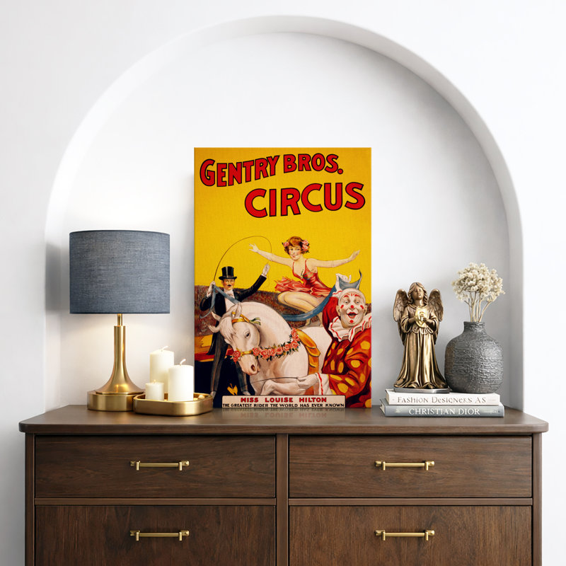 «Vintage Circus», affiche rétro, exposition de carnaval, impression sur toile encadrée, H 18 po x l 12 po x P 1,5 po