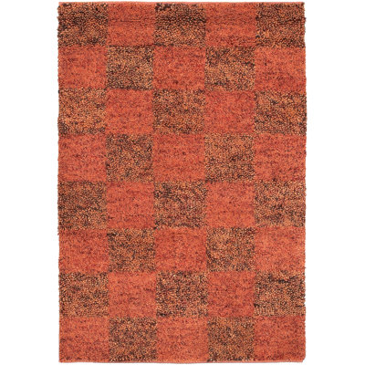 Strata Wool Geometric Area Rug in Brown/Red