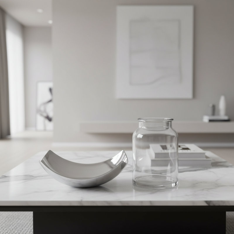 Grand bol Halcott Cucha, 4.5" H x 13" lx 7.5" d, argent
