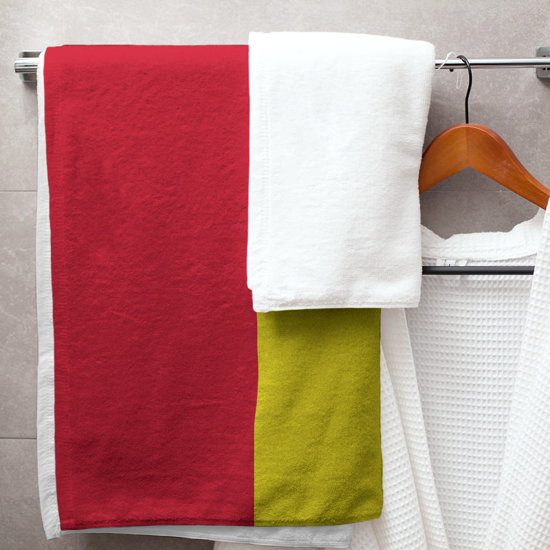 Ottawa Lightweight Bath Towel, Microfiber, Red/Yellow/Black