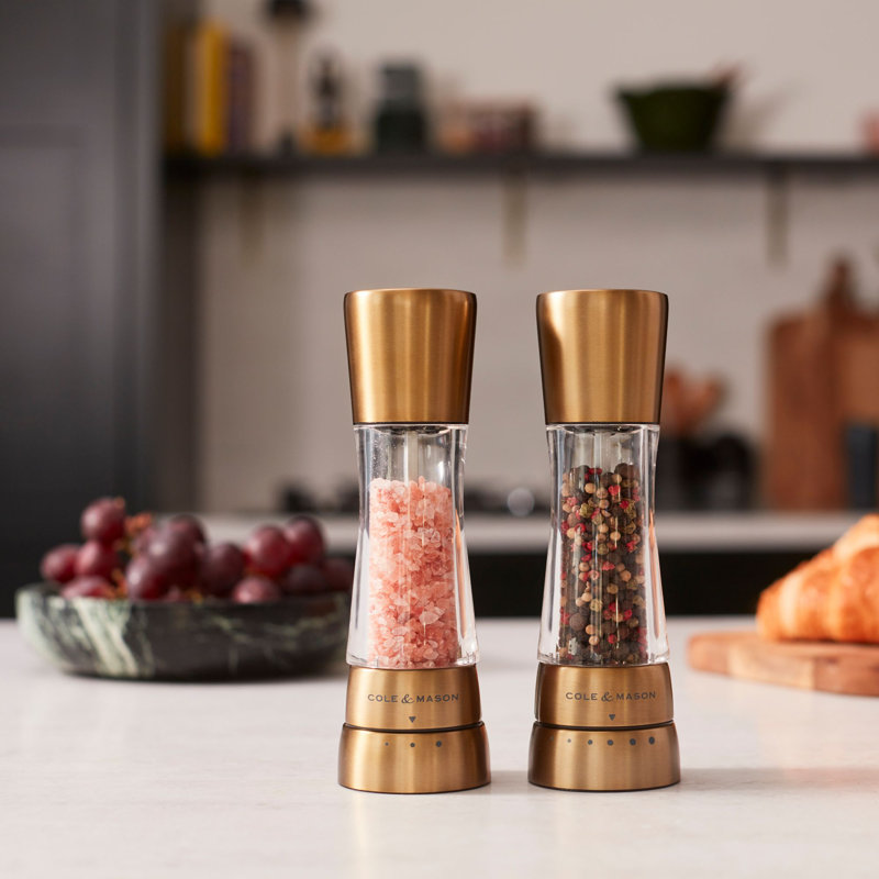 Brand No Power Source Required / Manual Salt & Pepper Mill Set, Gold