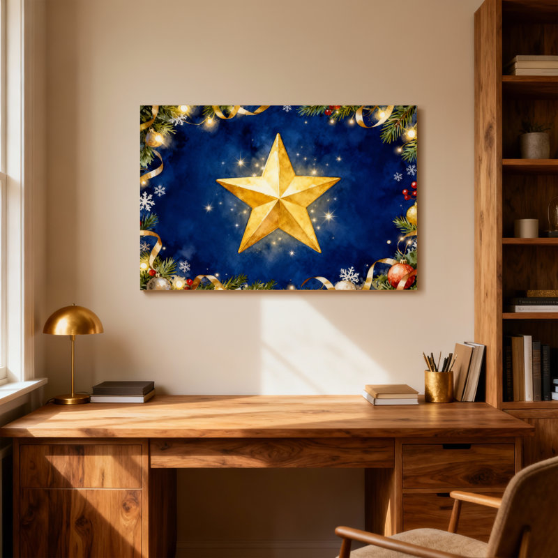 Étoile dorée de Noël, H 12 po x l 18 po
