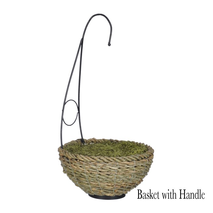 Charlton Home® Fabric Wisteria Hanging Basket Arrangement in Planter ...