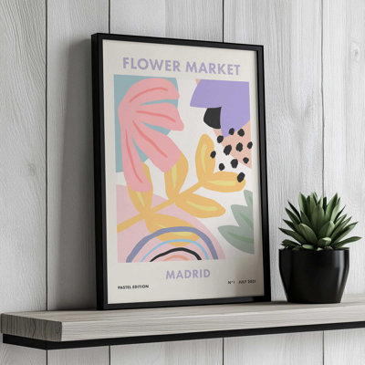 «Flower Market Madrid Pastel Ed By Cocoon Design», reproduction d'art sur toile