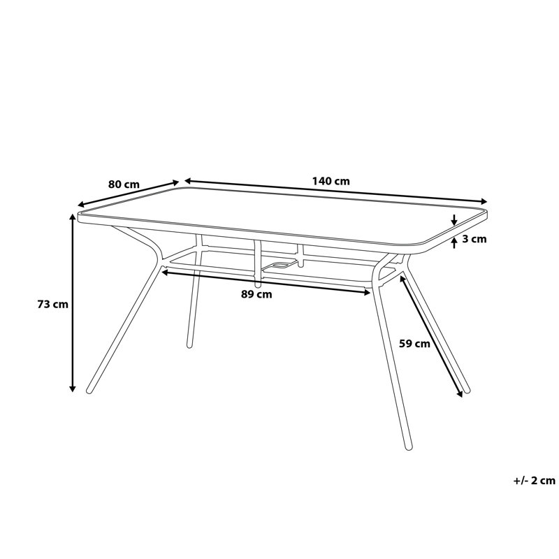 Rectangular Metal Outdoor Balcony Table , 140cm cm W 80cm cm D