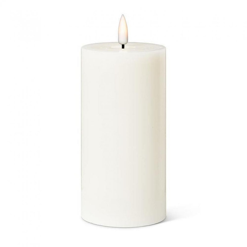 Unscented Flameless Candle, 6" H x 3" W x 3" D, Sand, 1