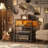 AV Media Stand With Outlets, Media Console With LED Lights, Stereo Racks And Stands With Storage Shelves, Media Audio Tower Cabinet-1925284439