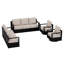 Ensemble de canapés d'extérieur modernes en aluminium Abdullah, 2 chaises pivotantes et coussins beiges, convenant à une fête-1044268942