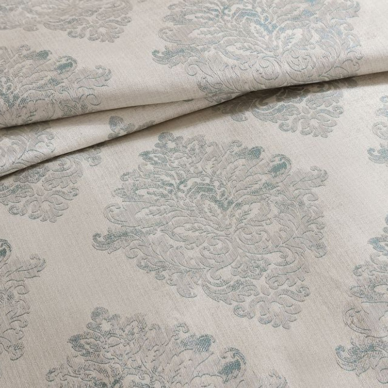 Regy, médaillon bleu gris, Édredon grand + 5 taies décoratives européennes