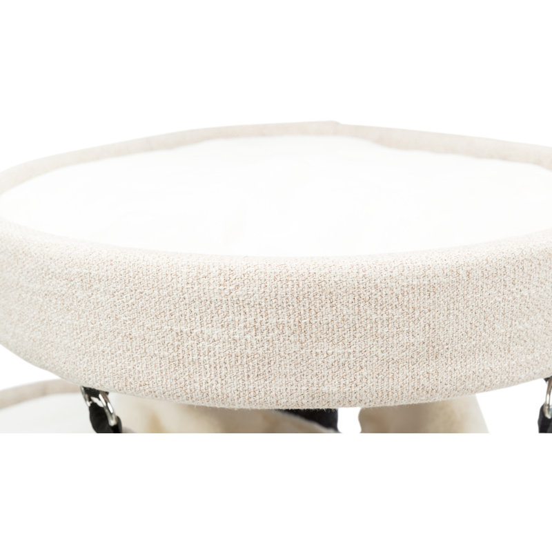Cream and Black Sisal Freestanding Cat Tree with Hammock