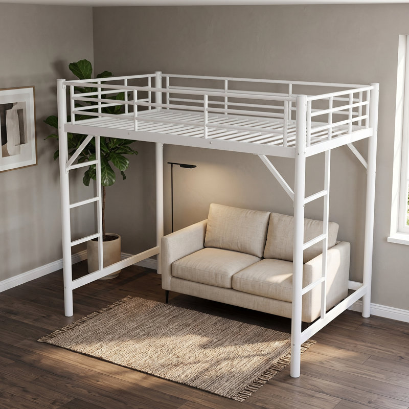 Extra Long Twin Loft Bed, White