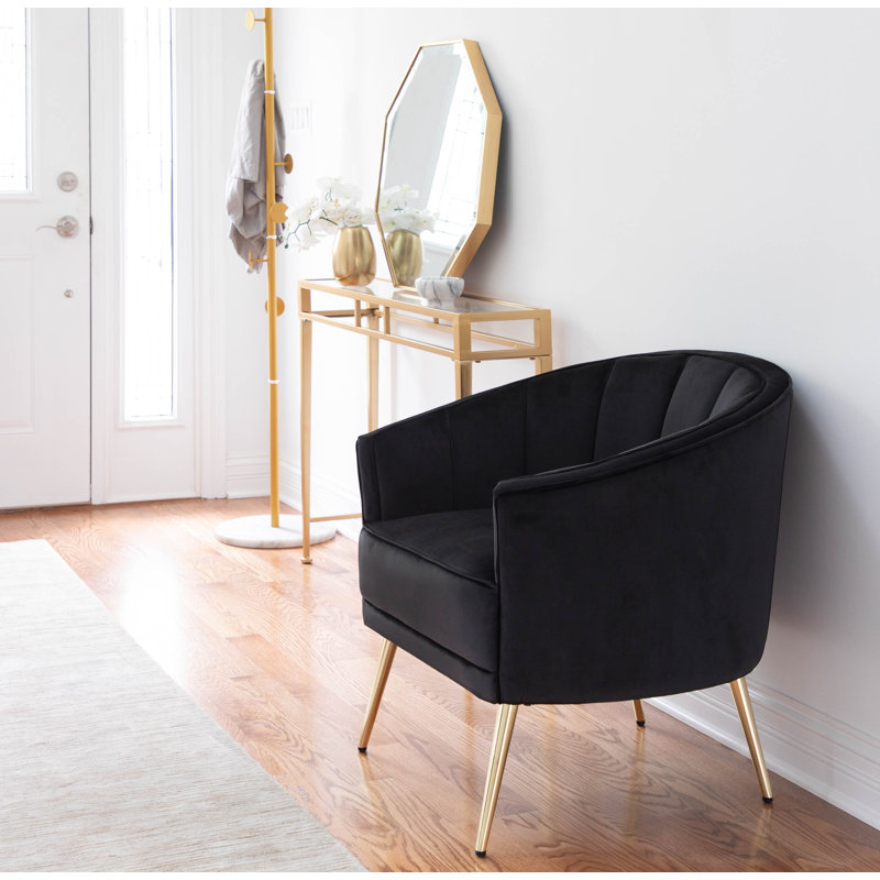  Benley Velvet Armchair, Black Velvet
