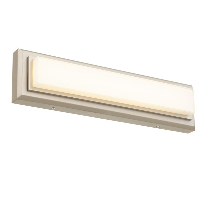 Barre lumineuse DEL intégrée de 45,7 cm (18 po) en nickel brossé pour meuble-lavabo de salle de bain, 18", Brushed Nickel