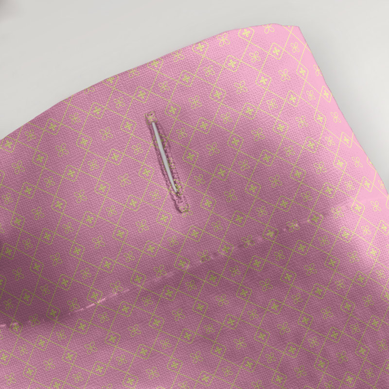 Rideau de douche simple Katelyn Elizabeth, Rose / Jaune