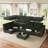 Tremee L-shaped Modular Sleeper Sofa Upholstered Sectional Sofa Couch Green-122503855