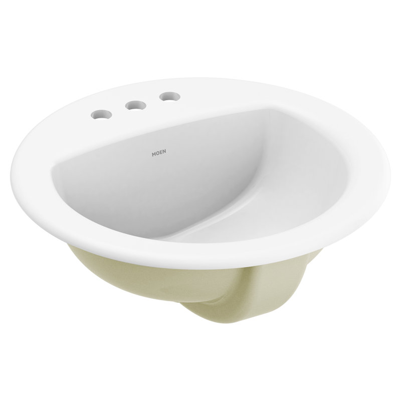 White Vitreous China Drop-In Countertop Sink, 19 X 8.25 Inch Bathroom Sink With Porcelain Finish