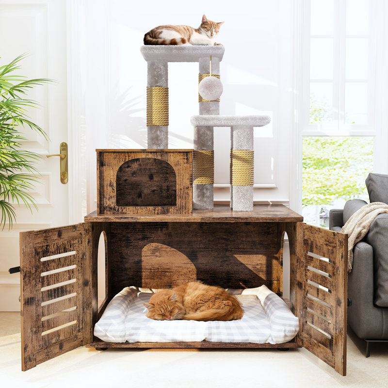 Cesiley 42.91'' H Cat Tree, Vintage Brown