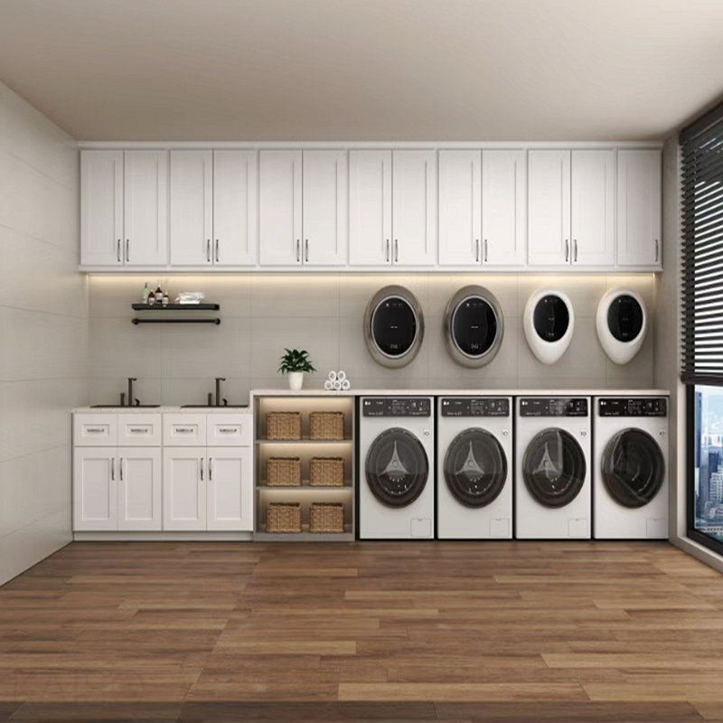 Armoire murale 24 po à deux portes en bois massif blanc avec 2 tablettes réglables prêtes à assembler pour la cuisine, la salle de bain, la buanderie et le garage (l 24 po x P 12 po x H 30 po)