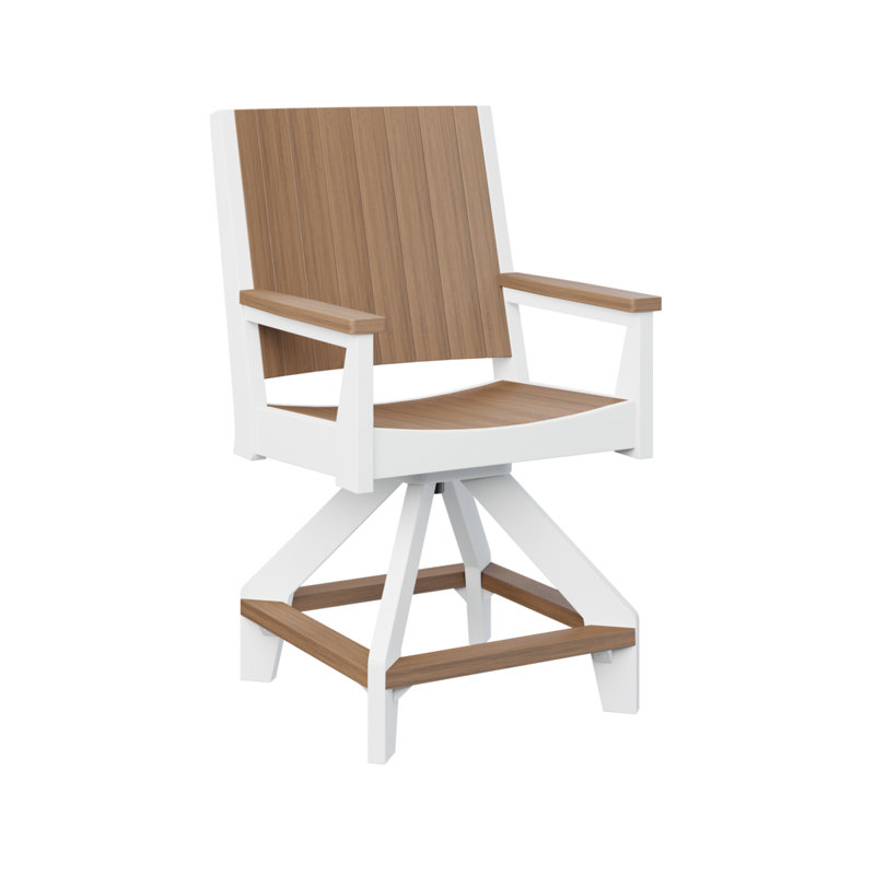 Chaise de comptoir pivotante Berlin, Acajou antique, 21.5"