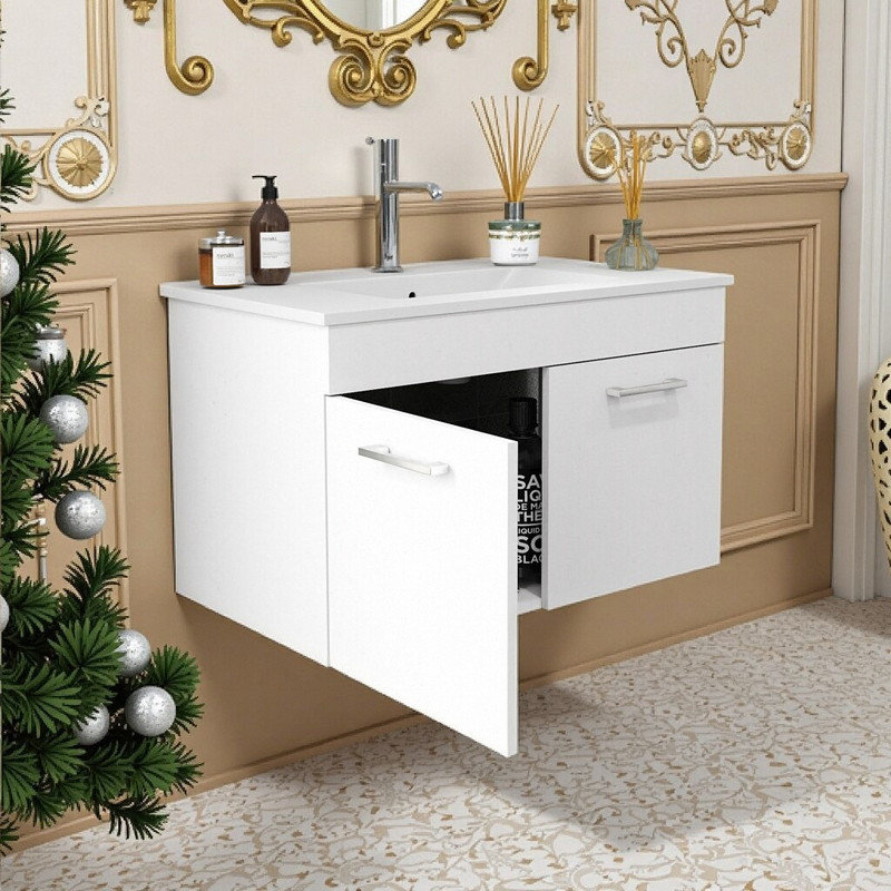 Meuble-lavabo mural 32 pouces avec lavabo en céramique
