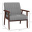 Alle Fabric Accent Chair Modern Tufted Armchair Bedroom Wood Legs Grey