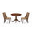 3 Piece Dining Room Furniture Set Contains a Round Dining Table with Pedestal and 2 Light Sable Linen Fabric Parsons Chairs, Mahogany-2087342929-2087342933-2087342932