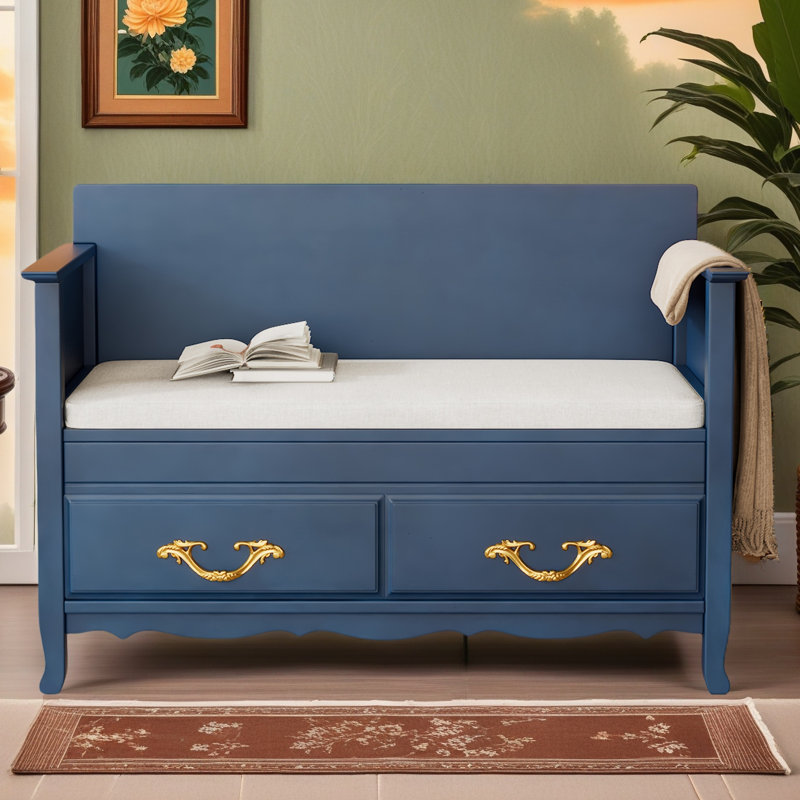 Banc à chaussures avec coussin amovible, banc d'entrée avec rangement caché pour l'entrée et le salon, banc de rangement à chaussures avec dossier