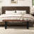 Solid Wood Bench With Metal Legs-853125510