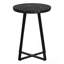 Table de bout ronde moderne avec plateau en marbre et base en métal robuste