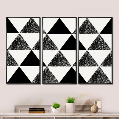 " Monochrome Triangles II " 3 - Pieces