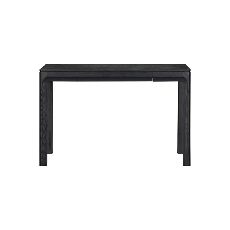 Table de bureau rectangulaire en bois avec tiroir caché NTC Flow - imperméable et résistante à la chaleur, Noir brûlé