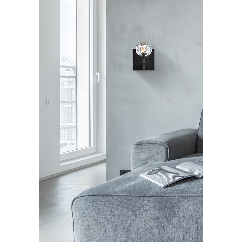 Applique murale en fer Kington, Noir, 1, H 6 po x l 5 po x P 5 po