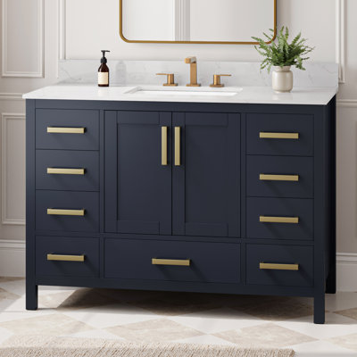 Monolith 48'' Fully Assembled Single Bathroom Vanity with Backsplash