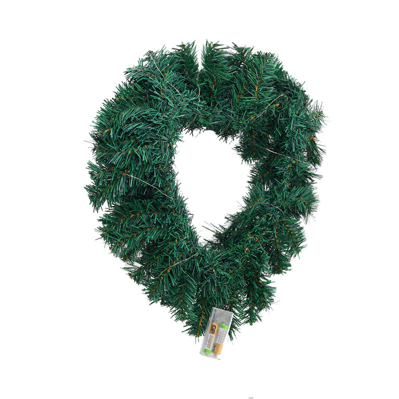 Faux Lighted 38cm Wreath