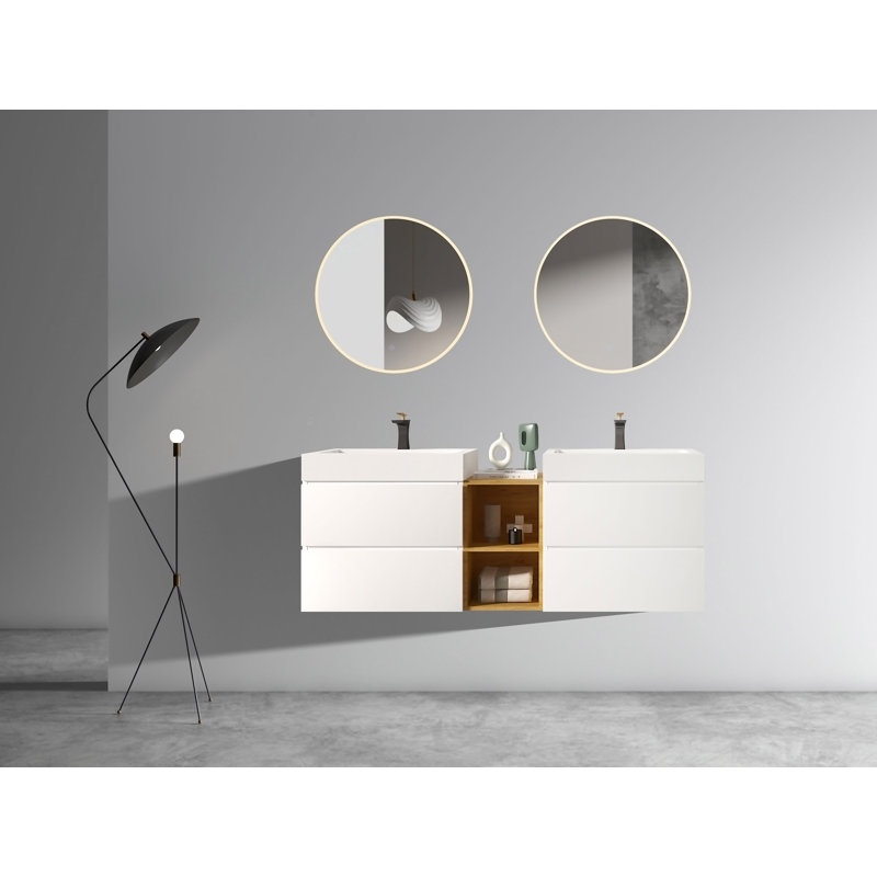 Armoire de rangement murale avec tablettes ouvertes Jaxon, H 14,96 po x l 11,81 po x P 17,91 po, Chêne