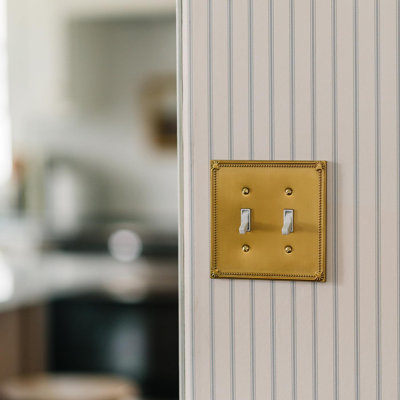 Rio Salto Pearl Collection Brushed Brass Gold Heavy-Gauge Premium Metal, Light Switch Covers, Wall Plate, Rocker 1-Gang, 3.13" x 5" Medium Size, 1-Pack