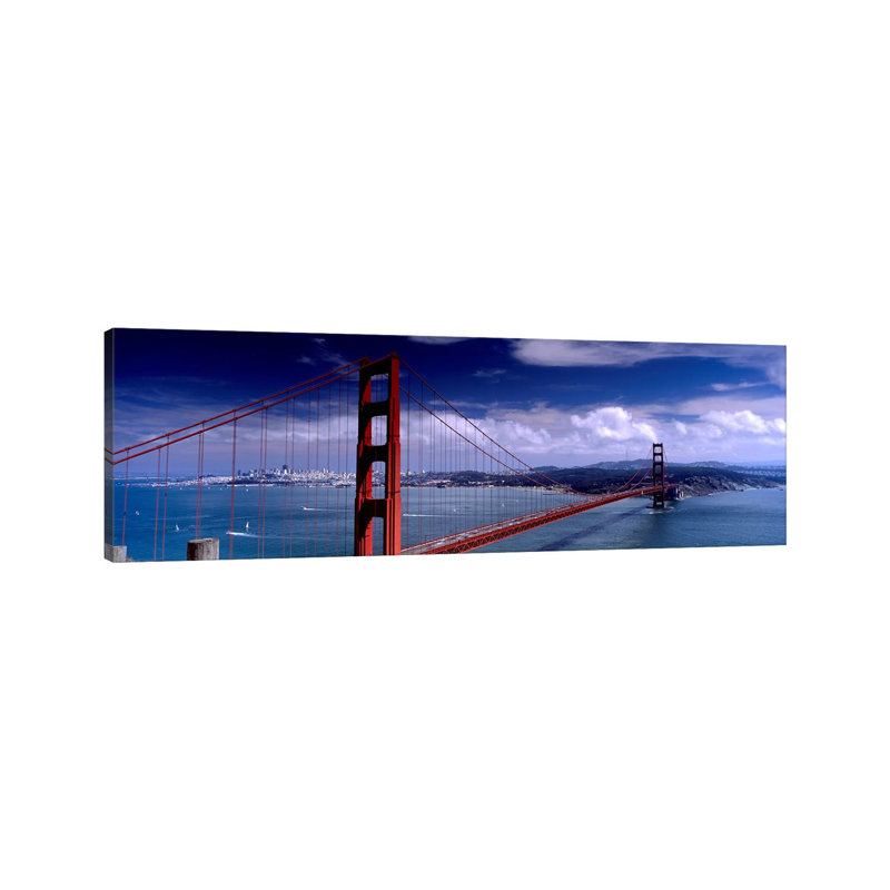 Bridge over a River, Golden Gate Bridge, San Francisco, California, USA 1 Piece Wrapped Canvas Panoramic Wall Art