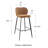 Granger Upholstered Counter Stool with Metal Frame-856091852-856091853