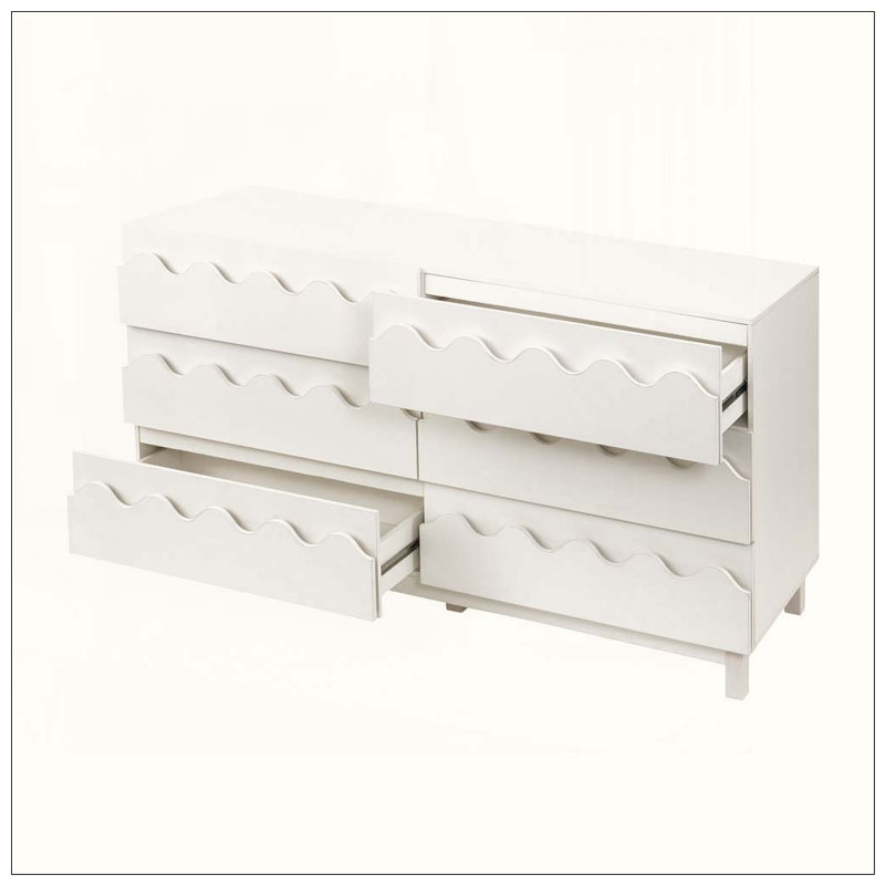 Commode 6 tiroirs 60 po, Ivory