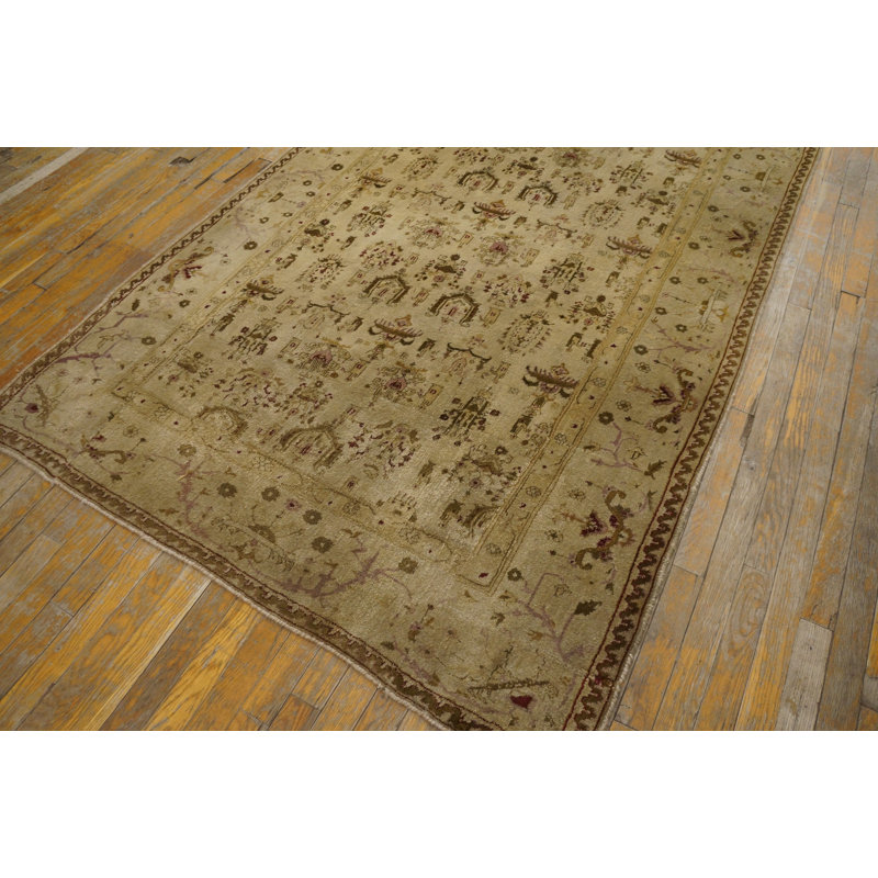 Antique Rare Light Decorative Neutral Color Extra Long Hallway Runner Agra Rug