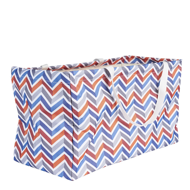 Sac fourre-tout rectangulaire rectangulaire en toile avec poignées et doublure en vinyle résistant à l'eau Krush, Chevron