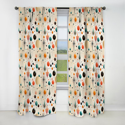 Atomic Retro Revival - Midcentury Curtain - Blackout Geometric Curtain - 1 Panels