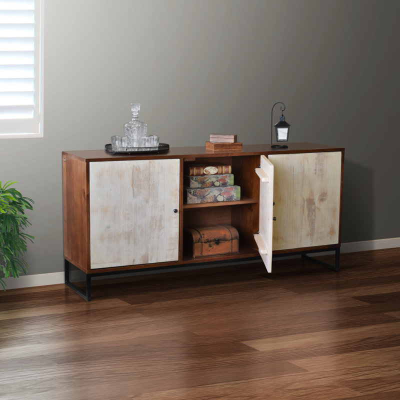 Doppo 63" Wide Pine Wood Sideboard