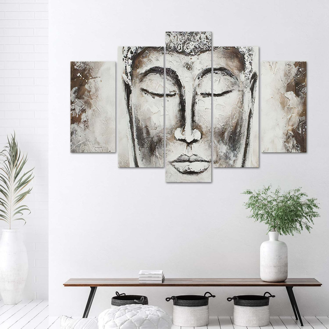 Leinwandbild Buddha Grey Zen Spa