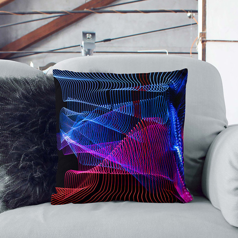 Square Cushion, Black, 55cm H x 55cm W x 20cm D