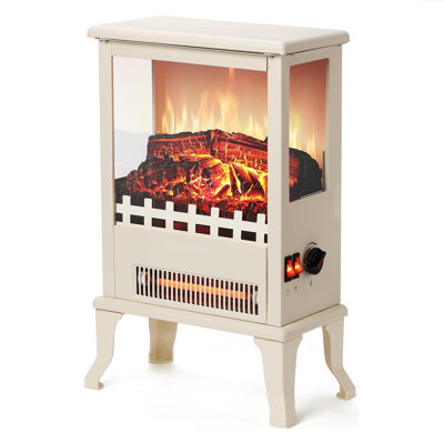 1500W Infrared Electric Fireplace Stove, 3-Sided View, Realistic Flame, Overheat Protection, CSA Certified - for Small Spaces