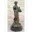 Statue en bronze de mère et enfant dans un panier? Élégante sculpture figurative pour la maison ou le jardin