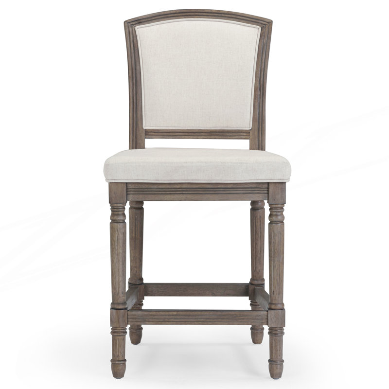 Tabouret 1PC avec siège et dossier rembourrés, Gris, 26